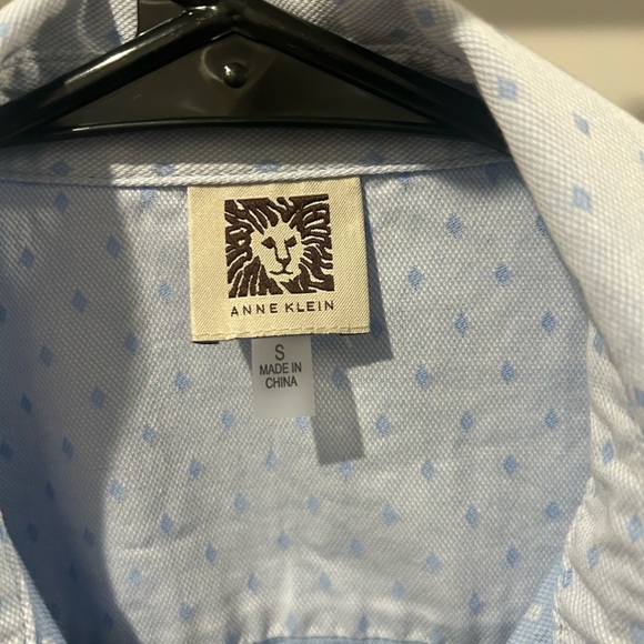 Anne Klein Sky Blue Patterned Shirt - Picture 2 of 5